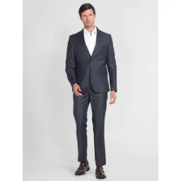 Arrow Navy Regular Fit Checks Two Piece Suit-picture-16