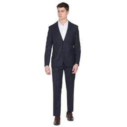 Arrow Navy Regular Fit Checks Two Piece Suit image 1