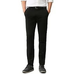 arrow New York Men's Solid Mid Rise Polyester Button Slim Flat Front Slant Pocket Pants (ANAJTR2334__28)-picture-12