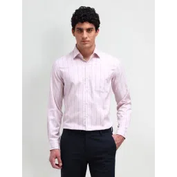 Arrow Pink Cotton Slim Fit Striped Shirt-picture-25