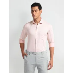 Arrow Pink Cotton Slim Fit Striped Shirt-picture-19