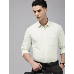 Arrow Pure Cotton Manhattan Slim Fit Opaque Checked Formal Shirt-picture-20