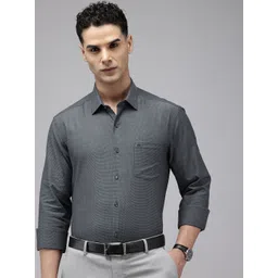 Arrow Pure Cotton Manhattan Slim Fit Textured Formal Shirt-picture-26