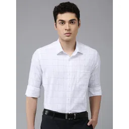 Arrow Pure Cotton Manhattan Slim Fit Windowpane Checked Formal Shirt-picture-10