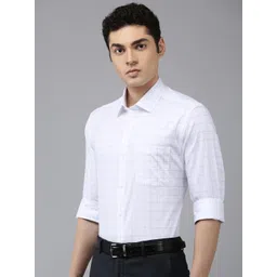 Arrow Pure Cotton Manhattan Slim Fit Windowpane Checked Formal Shirt-picture-25