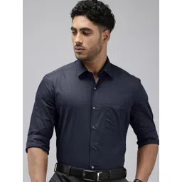 Arrow Pure Cotton Self Design Manhattan Slim Fit Textured Formal Shirt-picture-32