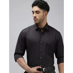 Arrow Pure Cotton Self Design Manhattan Slim Fit Textured Formal Shirt-picture-34