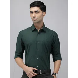 Arrow Pure Cotton Self Design Manhattan Slim Fit Textured Formal Shirt-picture-22