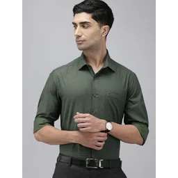 Arrow Pure Cotton Self Design Manhattan Slim Fit Textured Formal Shirt-picture-23