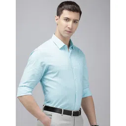 Arrow Pure Cotton Self Design Manhattan Slim Fit Textured Formal Shirt-picture-14