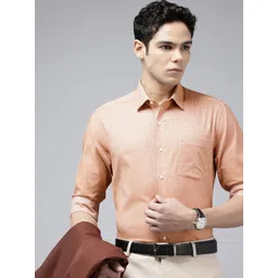 Arrow Pure Cotton Self Design Manhattan Slim Fit Textured Formal Shirt-picture-30