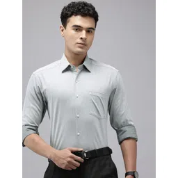 Arrow Pure Cotton Self Design Manhattan Slim Fit Textured Formal Shirt-picture-10