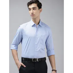 Arrow Pure Cotton Self Design Manhattan Slim Fit Textured Formal Shirt-picture-25