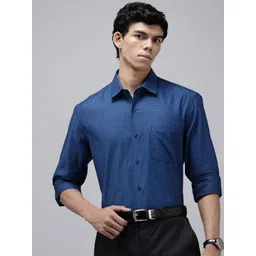 Arrow Pure Cotton Self Design Manhattan Slim Fit Textured Formal Shirt-picture-27