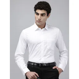 Arrow Pure Cotton Self Design Manhattan Slim Fit Textured Formal Shirt-picture-38