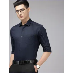 Arrow Pure Cotton Self Design Manhattan Slim Fit Textured Formal Shirt-picture-20