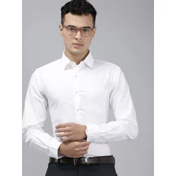 Arrow Pure Cotton Self Design Manhattan Slim Fit Textured Formal Shirt-picture-12