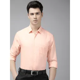 Arrow Pure Cotton Self Design Textured Manhattan Slim Fit Opaque Formal Shirt-picture-41