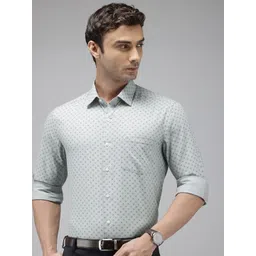 Arrow Pure Cotton Self Design Textured Manhattan Slim Fit Opaque Formal Shirt-picture-27