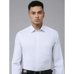 Arrow Pure Cotton Self Design Textured Manhattan Slim Fit Opaque Formal Shirt-picture-40