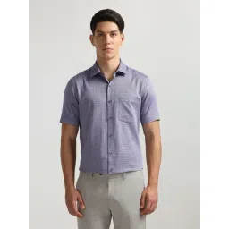 Arrow Purple Cotton Regular Fit Checks Shirt-picture-17