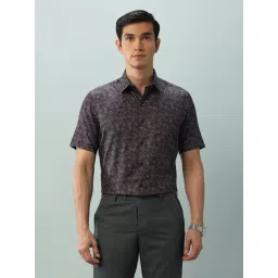 Arrow Purple Cotton Regular Fit Floral Print Shirt-picture-17