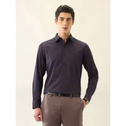 Arrow Purple Cotton Regular Fit Self Design Shirt-picture-30