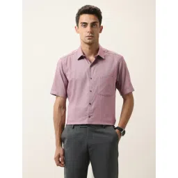 Arrow Purple Cotton Regular Fit Texture Shirt-picture-10