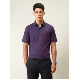 Arrow Purple Cotton Regular Fit Texture Shirt-picture-18