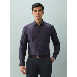 Arrow Purple Cotton Slim Fit Checks Shirt-picture-42