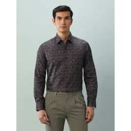 Arrow Purple Cotton Slim Fit Floral Print Shirt-picture-14