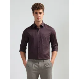 Arrow Purple Cotton Slim Fit Geometric Shirt-picture-31