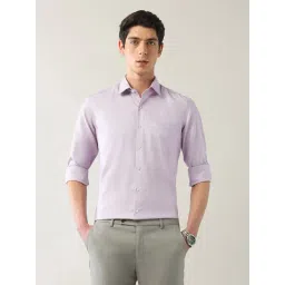 Arrow Purple Cotton Slim Fit Self Formal Shirt-picture-32