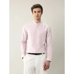 Arrow Purple Cotton Slim Fit Self Pattern Shirt-picture-13