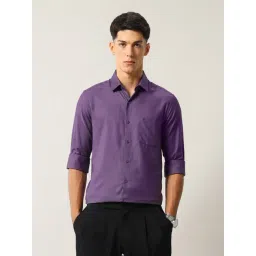 Arrow Purple Cotton Slim Fit Texture Shirt-picture-20