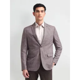 Arrow Purple Regular Fit Checks Blazer-picture-26