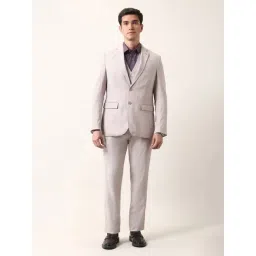 Arrow Purple Regular Fit Self Pattern Three Piece Suit-picture-32