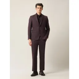 Arrow Purple Regular Fit Self Pattern Two Piece Suit-picture-22