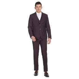 Arrow Purple Regular Fit Three Piece Suit-picture-27