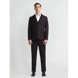 Arrow Red Regular Fit Texture Three Piece Suit-picture-32