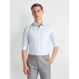 Arrow Regular Fit Micro Checked Cotton Opaque Autopress Formal Shirt-picture-27