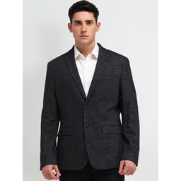 Arrow Self Design Grey Long Sleeves Single Breasted Blazers-picture-23