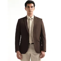 Arrow Self Design Notched Lapel Single-Breasted Slim Fit Formal Blazers-picture-41