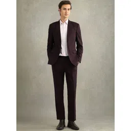 Arrow Self-Design Tailored-Fit Single-Breasted Two-Piece Suit-picture-19