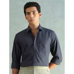 Arrow Slim Fit Geometric Printed Long Sleeves Pure Cotton Formal Shirt-picture-30