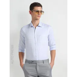 Arrow Slim Fit Windowpane Checked Cotton Opaque Autopress Formal Shirt-picture-14