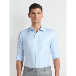 Arrow Spread Collar Long Sleeves Cotton Autopress Formal Shirt-picture-13