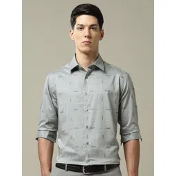 Arrow Tailored Fit Windowpane Checked Long Sleeves Cotton Formal Shirt-picture-38