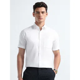 Arrow Textured Spread Collar Pure Cotton Formal Shirt-picture-36