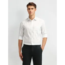 Arrow White Cotton Slim Fit Checks Shirt-picture-42